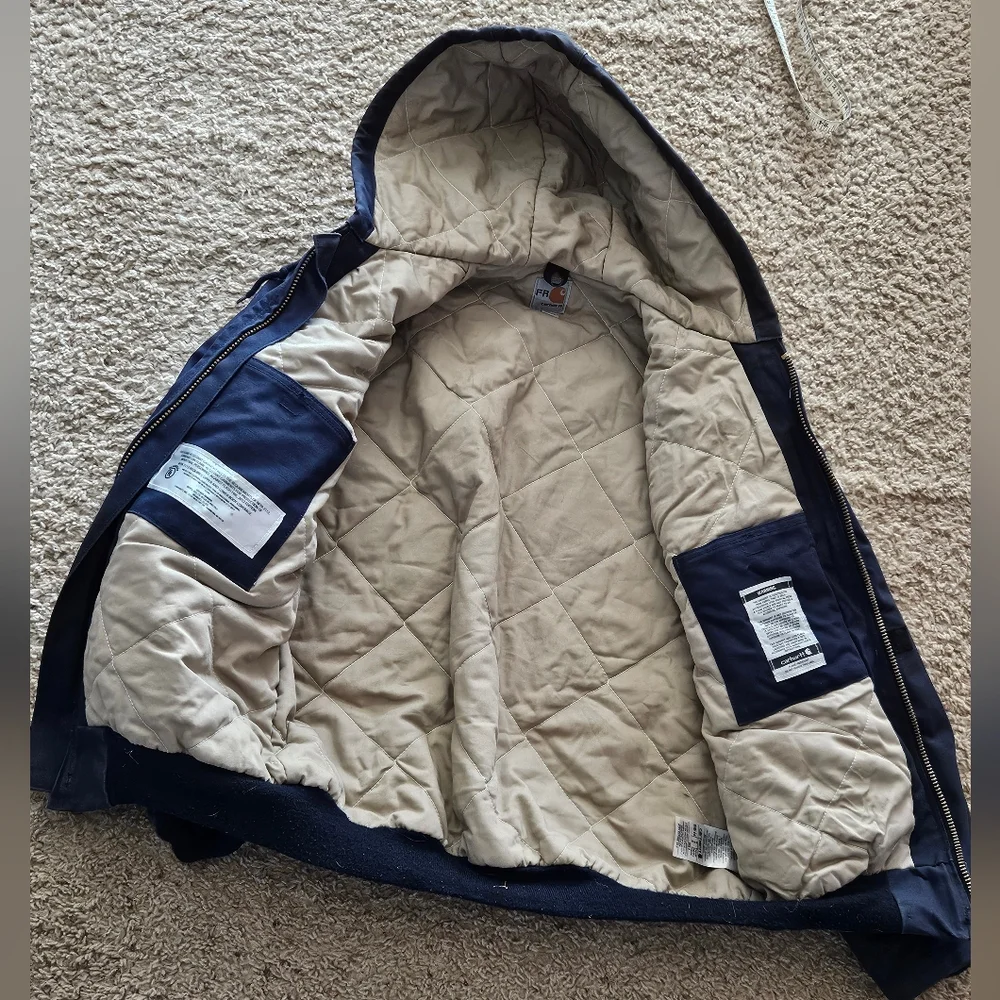 Carhartt Navy Blue Hooded Work Jacket - Picture 2 of 7